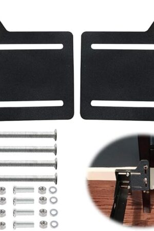 2 Pcs Bed Frame Brackets Adapter for Headboard Extra, Heavy Duty Bed Modification Plate, Headboard Attachment Bracket with Hardware