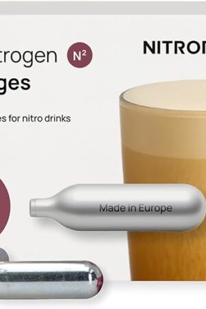 10 PCS NitroPress Nitrogen Coffee Chargers – Pure N2 Cartridges for Nitro Cold Brew Coffee Maker, Cocktails, Tea, and Beer – Use with NitroPress Instant Nitrogen Diffuser System