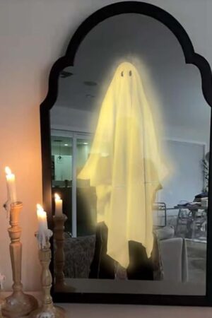 2025 Halloween Hologram Ghost Mirror Hologram, Spooky Scary Ghosts Haunted Mirror Halloween Decor Indoor, Bedroom Kitchen and Fireplace Decor