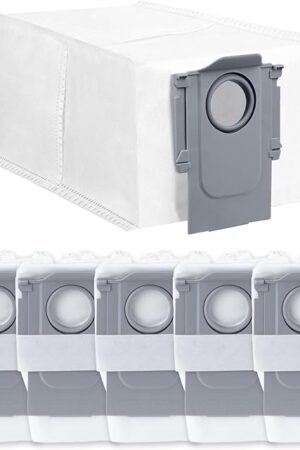 6Pack Vacuum Dust Bags for Roborock QV 35A,Qrevo S5V,Saros 10/10R/Qrevo/Q RevoS/Qrevo Pro/Plus/MaxV/Master/Curv S5X/Edge S5A/Qrevo Slim Robot Vacuum Dirt Disposal Bags,2.7L Large Qrevo Dust Bag