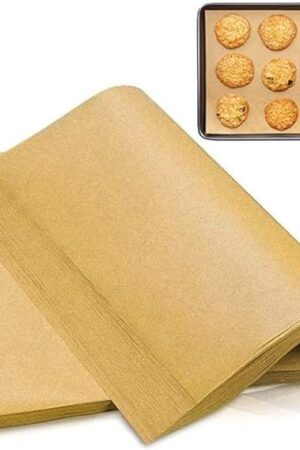 100 Pcs Unbleached Parchment Paper Baking Sheets, 10x14 Inches Non-Stick Precut Baking Parchment, Perfect for Baking Grilling Air Fryer Steaming Bread Cup Cake Cookie