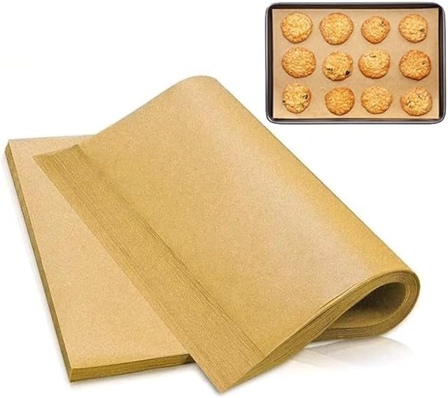 100 Pcs Unbleached Parchment Paper Baking Sheets, 10x14 Inches Non-Stick Precut Baking Parchment, Perfect for Baking Grilling Air Fryer Steaming Bread Cup Cake Cookie