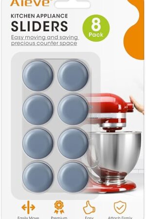 Aieve Appliance Sliders, 8 Pcs Small Appliance Slider for Countertop, Self Adhesive Home Finds Caster Wheels Rollers, Kitchen Must Have Gadgets for Stand Mixers, Coffee Makers, Air Fryers
