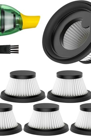 6 Pack HEPA Filter Replacement Compatible with Horsepower Duck Vacuum Cleaner as Seen on TV, Washable and Reusable Duck Vac Replacement