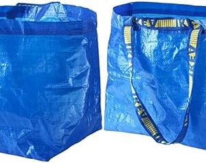 2 Ikea Frakta Shopping Bags 10 Gal Blue Tote Multi Purpose Durable Material
