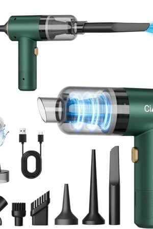 Car Vacuum Portable 4 in 1 Vacuum Cleaner 12000Pa Mini Handheld Vacuum Cordless Rechargeable 120W High Power Vacuum Cleaner & Air Duster Multi-Nozzles for Car Home Office Pet