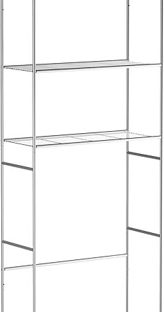 Zenna Home Over the Toilet Storage Shelf Space Saver, Behind Toilet Bathroom Organizer and Storage, Metal Bathroom Organizer with 3 Shelves, Satin Nickel
