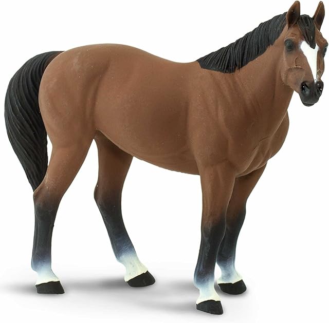 The Safari Ltd. American Quarter Horse Gelding Figurine - Lifelike 5" Model Figure - Educational Toy for Boys, Girls, and Kids Ages 3+