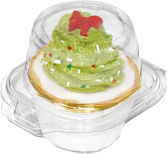 50 Pcs Individual Cupcake Containers, Clear Plastic Cupcake Holders with Lids, Spacious 3" Design for Frosted Cupcakes, Stackable & Reusable for Parties, Baking, Picnics