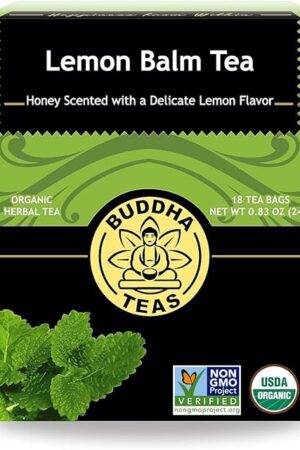Buddha Teas Organic Lemon Balm - OU Kosher, USDA Organic, CCOF, 18 Bleach-Free Tea Bags