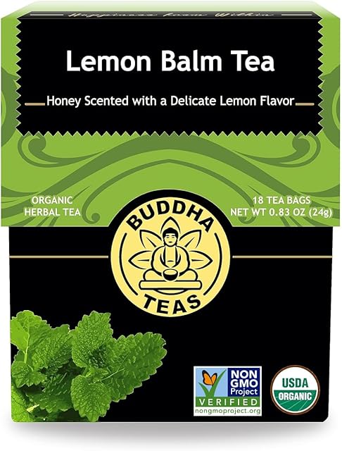 Buddha Teas Organic Lemon Balm - OU Kosher, USDA Organic, CCOF, 18 Bleach-Free Tea Bags