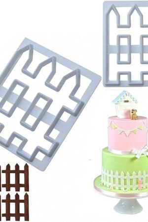 2Pcs Wood Fence Cookie Cutter Plastic Mold for Fondant, Gum Paste, Polymer Clay, Cake Border Decorating