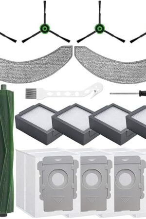 (17 Pack) Accessories Kit for iRobot Roomba Combo 10 max,Combo j9+,Combo j7+/Plus Vacuum (Only Combo series),1Main Brush+2Mop Pads+4Filters &Side Brushes &Dust Bags