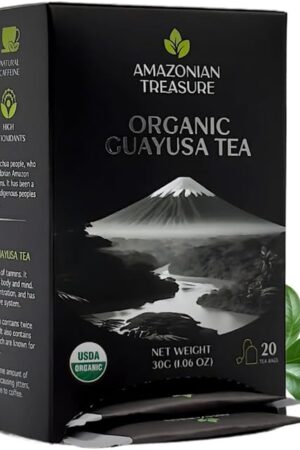 Amazonian Treasure Organic Guayusa Tea - 20 Count Box, 50mg Caffeine | Enhanced Experience | Smooth Beverage Option | Premium Selection