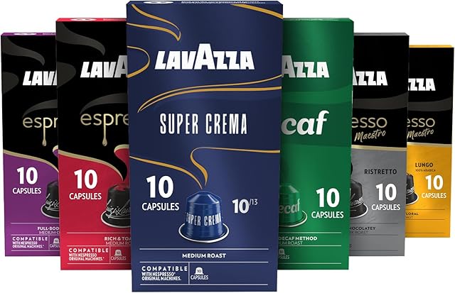 Lavazza Espresso Favorites Collection of Aluminum Capsules Compatible with Nespresso* Original Machines, Contains Light, Medium, and Dark Espresso Roast (60 Capsules)