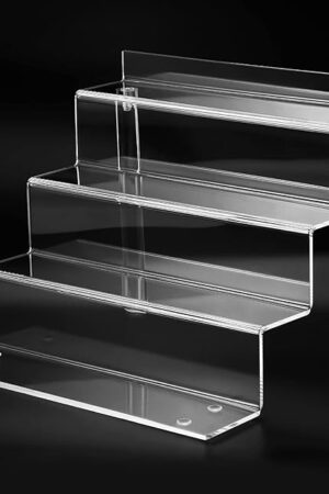 9 Inch Acrylic Shelf for Perfume Organizer, 4 Tier Funko POP Shelves, Cologne Organizer Tiered Riser Display Stand, Acrylic Display for Decoration
