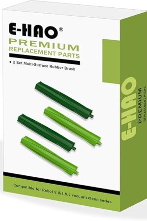 2 Set Vacuum Rubber Rollers Brush Replacement for iRobot Roomba i & j & e and Roomba Combo i & j Series, Accessories Parts for i1+/i2+/i3+/i4+/i5+/i6+/i7+/i8+/j5+/j6+/j7+/j8+/j9+/e5/e6 Model