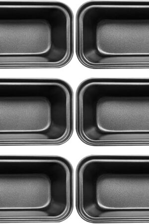 6 PCS Nonstick Carbon Steel Baking Bread Pan,Mini Loaf Pans,Small Banana Bread Tins,6.2" x 3.2"