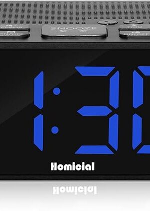 Digital Alarm Clock Radio with AM/FM Radio, Multi-Colors 1.4? LED Digits, Preset, Sleep Timer and Clear Display with Dimmer for Bedroom Bedside, Battery/Plug-in Powered