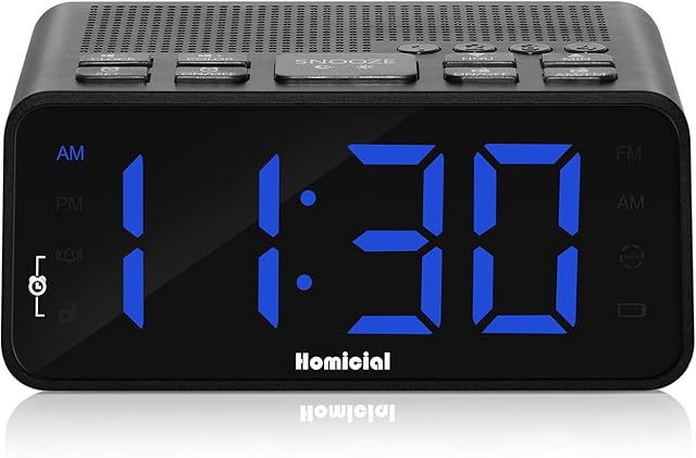 Digital Alarm Clock Radio with AM/FM Radio, Multi-Colors 1.4? LED Digits, Preset, Sleep Timer and Clear Display with Dimmer for Bedroom Bedside, Battery/Plug-in Powered