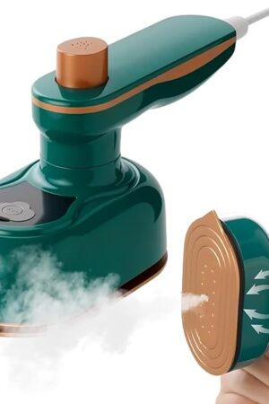 2025 New Portable Travel Steamer Iron for Clothes Mini, 2-in-1 Handheld Steam and Dry Ironing Machine, Fast Heating Lightweight Compact Design for Home Dorm Business Trips (Green)