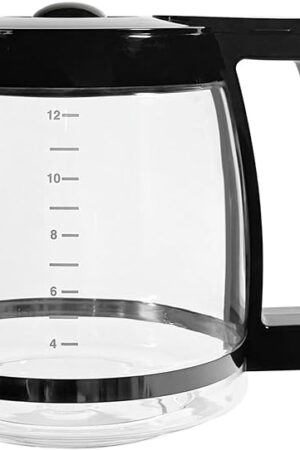 12-Cup Replacement Glass Coffee Carafe for Cuisinart Coffee Maker Models DCC-1200, DCC-1100BK, DCC-2650, CHW-12, CHW-12P1, DGB-550BK, DGB-550BK1, DGB-625BC, DGB-700BC, and SS-12 | Part# DCC-1200PRC