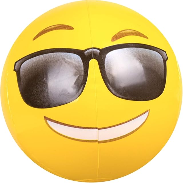 The Coconut Float Emoji Beach Balls - 18 Inch Inflatable Beach Balls, Great for Summer Parties & Swim Events