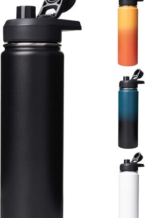 24 oz Insulated Water Bottle 304 Stainless Steel Black