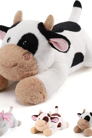 Cow Weighted Stuffed Animals - 22 Inch 4.5 Pounds Weighted Plushies Cow Stuffed Animals - Big Plush Pillow - Cute Plush Toys Gifts for Kids & Adults (22" 4.5 lbs)