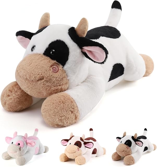 Cow Weighted Stuffed Animals - 22 Inch 4.5 Pounds Weighted Plushies Cow Stuffed Animals - Big Plush Pillow - Cute Plush Toys Gifts for Kids & Adults (22" 4.5 lbs)