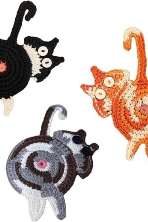 Drink Coaster | Cat Gifts for Cat Lovers,Fun Woven Creative Coasters,Cute Coffee Coaster for Home Decor Tabletop Protection Suitable for Kinds Cups (3PC)