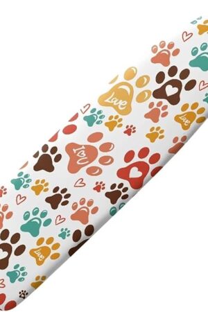 doginthehole Ironing Board Cover Dog Paw Print Stretchy Ironing Board Cover and Pad with Elastic Edges Non-Slip Thick Iron Board Cover Protective Sleeve for Ironing Board