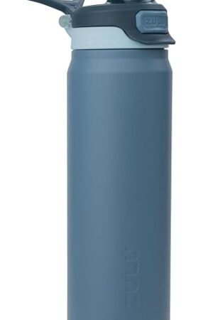 ZULU Powerfill Pro 24oz Stainless Steel Water Bottle with Quick Fill Lid, Triple Walled Vacuum Insulated Metal, Leak Proof Locking Lid, Sip and Chug, Reusable BPA Free, High Tide