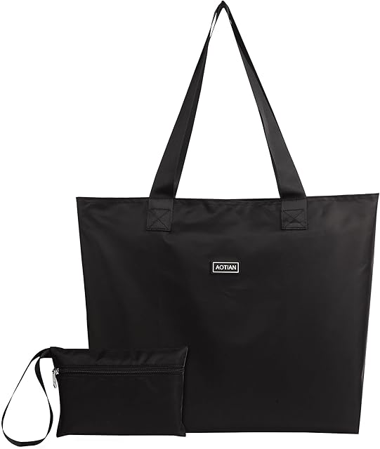 AOTIAN Heavy Duty 20 Liter Reusable Grocery Bags, Thickened Tear-Resistant Polyester Fabric Foldable Machine Washable Shopping Bags, Zipper Closure Water-Resistant Large Tote Bag Travel Gym Beach Bag