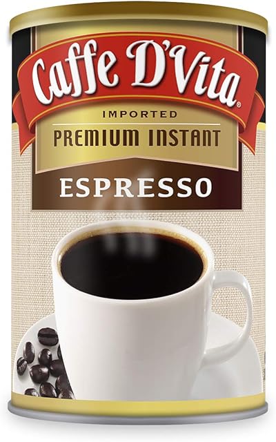 Caffe D'Vita Instant Espresso Coffee Powder Ground Espresso Beans for Instant Coffee Drinks 3 Oz