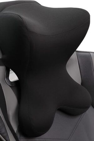 Car Neck Pillow for Driving Seat Car headrest Pillow/Gaming Chair Pillow with Adjustable Strap Removable Cover Ergonomic Design Neck Support Pillow for auto, Office Chair, Gaming Chair(Black)