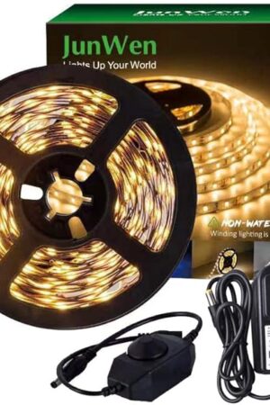 20FT LED Strip Light Warm White 360 LED Beads,12V Soft Dimmable Warm Lights Strip, for Bedrooms, Mirror, Kitchen, Home Decoration, Not Waterproof