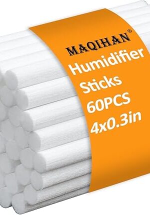 60PCS Humidifier Stick Filter Refill - Mini Air Diffuser Pure Wicks Refill Cotton Filter Sticks Replacement Wicks for Small Portable Humidifier Diffuser in Office Bedroom Home