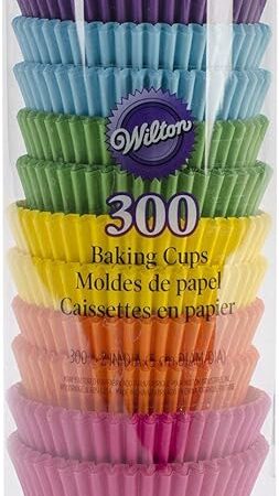 Wilton Standard Cupcake Liner Baking Cups, 300 Count, Rainbow Bright