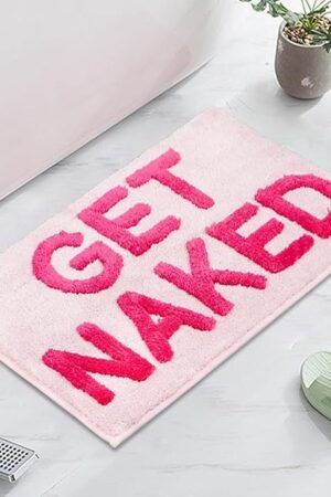 Bath Mat Bathroom Rugs Non Slip for Bedroom Pink 32'' x 20''