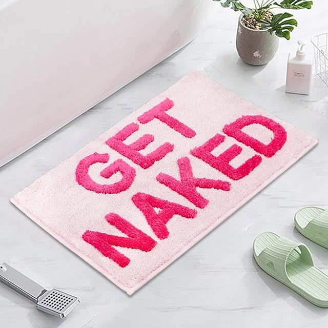 Bath Mat Bathroom Rugs Non Slip for Bedroom Pink 32'' x 20''
