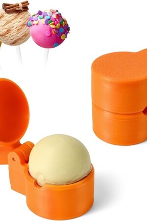 2 PCS Round Cake Pop Mold Shapes Press Set, 3D Printed Sphere Circle Cake Pop Cutter and Pusher, Baking Tools Accessories for Home Baking, Birthday Parties, Wedding Desserts