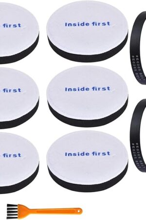 6 Pack E0202 Foam Filters & 4 Pack E0205 Vacuum Belts Compatible with Eureka NEU182A, NEU182B, NEU280, NEU180, NEU181, NEU188, NEU202 Powerspeed Bagless Upright Vacuum Cleaner, Part E0202