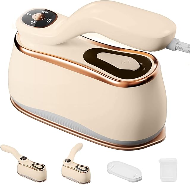Portable Clothes Steamer 175x80mm Ceramic Glaze Panel Iron LCD 220ml Water Tank 1200W&15s Fast Heat Up 4-speed Steamer for Clothes of all Fabrics Dry&Wet Iron for Home Travel Business Trip