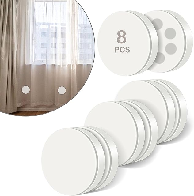 8 Pack Shower Curtain Weights, Rubber Covered Magnetic Curtain Weights, Shower Magnets for Curtain Liner Prevent from Blowing Around, Work for Drapery, Flag, Tablecloth (4 Pairs)