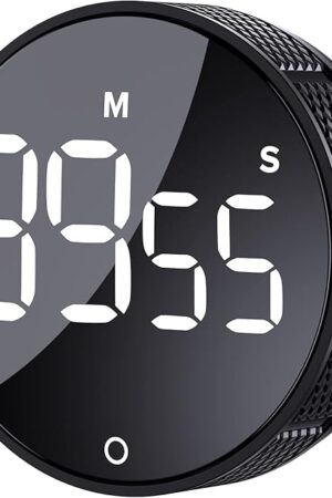 AVINIA Digital Kitchen Timers, Visual timers Large LED Display Magnetic Countdown Countup Timer for Classroom Cooking Fitness Baking Studying Teaching, Easy for Kids and Seniors Black