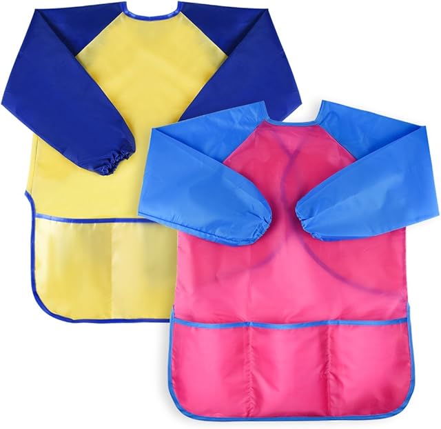 The KUUQA Waterproof Children Art Smock Kids Art Aprons, Painting Supplies (Paints and brushes not included)