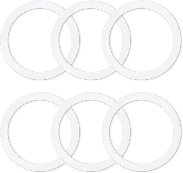 6 Pcs Gasket Seal Rings for Bialetti Moka Express Dama 6 Cups - Spare Food Grade Silicone Sealing Rings for Aluminium Stovetop Coffee Maker Pots (Better Than Rubber)