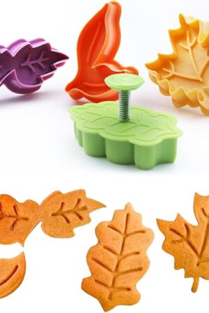 Cake Leaves Baking Pie Crust Cutters Set of 4 Random Color