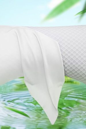 Cooling Side Sleeper Pillow Cases - Curved Rayon Derived from Bamboo Pillowcase Cover- Breathable Cool Silky Soft Pillowcase for Hot Sleepers Hair and Skin, Queen Size 1 Piece, 20 * 30 Inches White